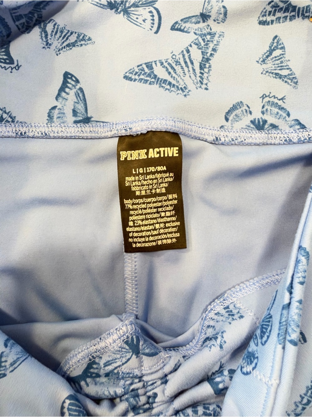 PINK Victoria's Secret Black, Light Blue & Black Butterfly Bike Shorts Set of 3 - Picture 7 of 10